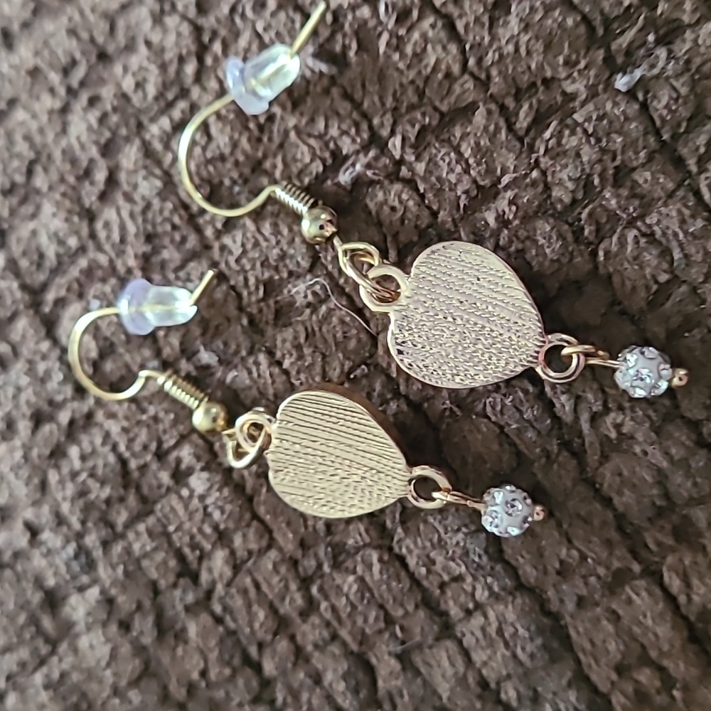 - Rose Heart Dangle Earrings - Picture 2 of 3